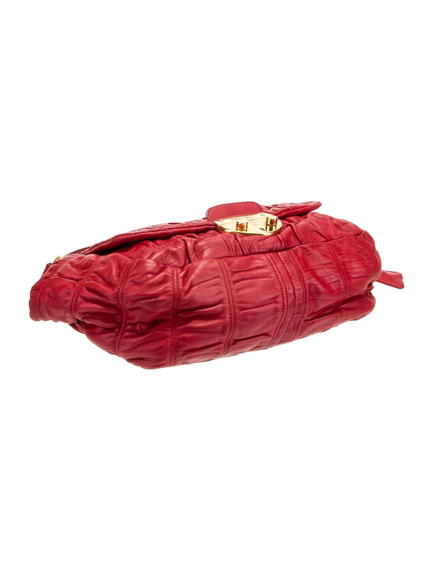 Prada Enameled Metal Triangle Top Handle Bag